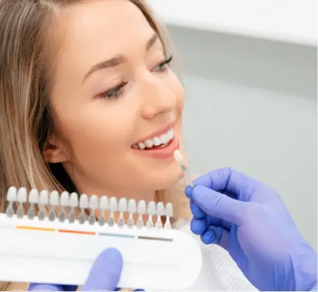 woman having teeth whitened