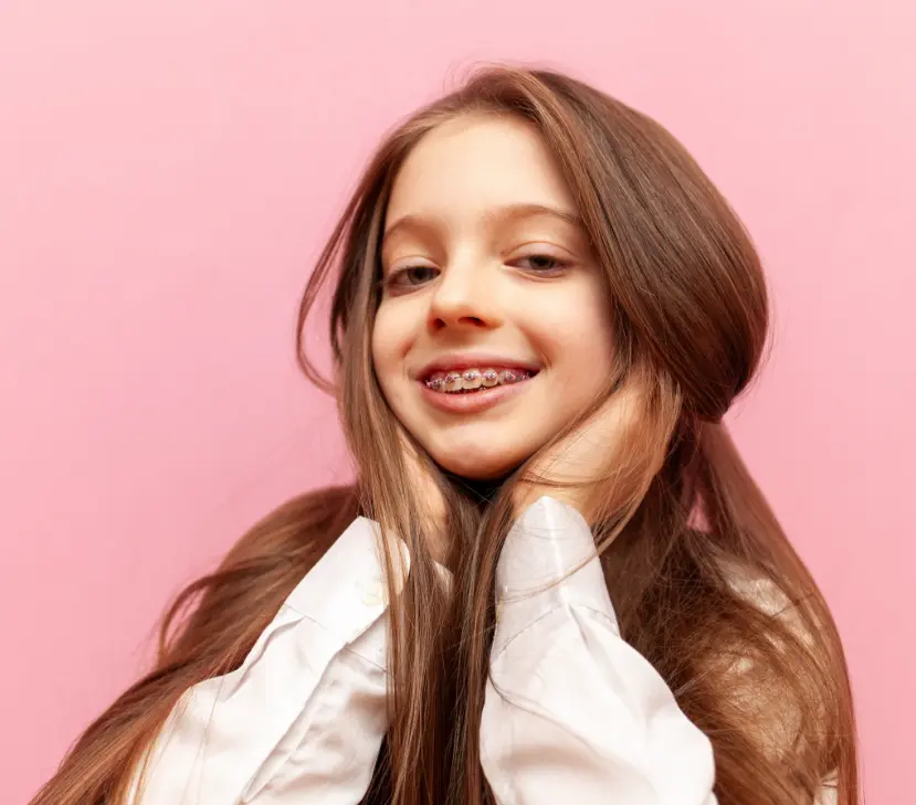 girl with braces smiling