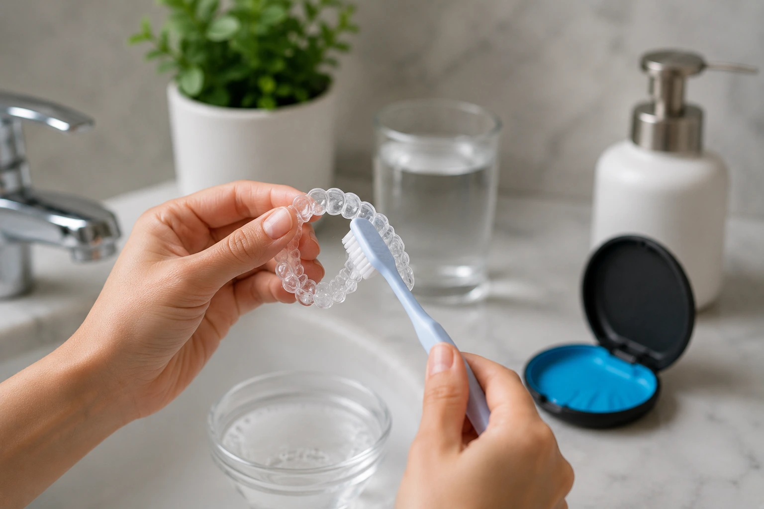 how to clean clear aligners?
